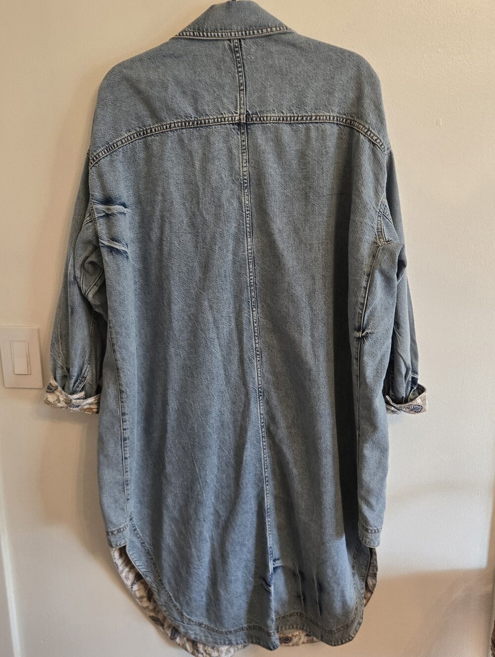Anthropologie Pilcro Long Denim Oversized Duster Long Jacket - Picture 5 of 13